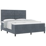 Lit Box Spring vidaXL avec Matelas Gris Foncé Super King Velours