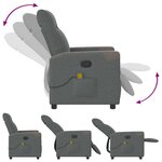 vidaXL Fauteuil de massage inclinable Gris foncé Tissu