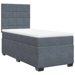 vidaXL Sommier à lattes de lit avec matelas Gris foncé 100x200 cm