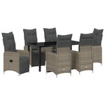 vidaXL Set de jardin 7 pièces avec coussins beige en poly rattan