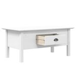 vidaXL Table basse BODO blanc 100x55x46 cm bois de pin massif
