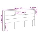 vidaXL Armoire tête de lit avec LED noir 200x17x102 cm