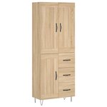 vidaXL Buffet haut Chêne sonoma 69 5x34x180 cm Bois d'ingénierie