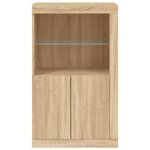 vidaXL Armoire latérale avec lumières LED chêne sonoma