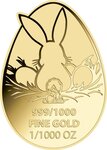 Pièce de monnaie en Or g 0.031 (1/1000 oz) Millésime  EASTER EGG 1/1000