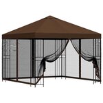 vidaXL Abri de jardin avec parois 3 x 3 m Marron Polyester et Acier