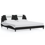 vidaXL Cadre de lit avec LED sans matelas noir et blanc 200x200 cm