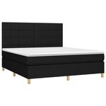 vidaXL Sommier à lattes de lit et matelas et LED Noir 180x200 cm Tissu