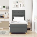 vidaXL Lit à ressorts avec matelas et LED Gris foncé 80x200 cm Tissu