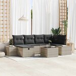 vidaXL Ensemble de canapé de jardin 7 Pièces Gris clair 55 x 62 x 69 cm