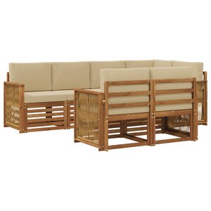 vidaXL Ensemble de canapés d'extérieur 6 pc Naturel