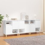 vidaXL Buffets 3 Pièces blanc 60x35x70 cm bois d'ingénierie