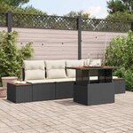 vidaXL Ensemble de salle à manger pour jardin 5 Pièces Noir et Beige