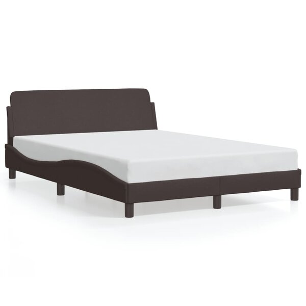 vidaXL Cadre de lit Dover marron foncé 140x190 cm tissu