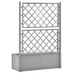 vidaXL Lit surélevé de jardin et treillis et système d'arrosage Gris