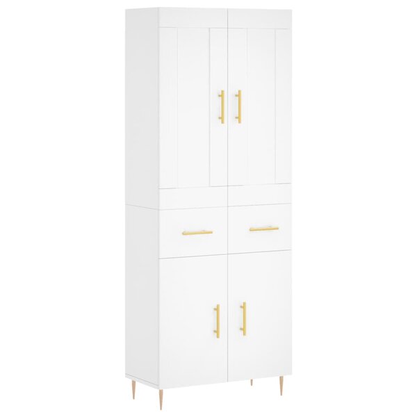 vidaXL Buffet haut Blanc 69 5x34x180 cm Bois d'ingénierie
