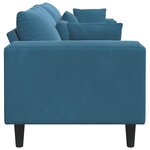 vidaXL Canapé en velours avec coussin Bleu 208 cm Velours