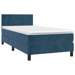 vidaXL Sommier à lattes de lit avec matelas Bleu foncé 90x200 cm