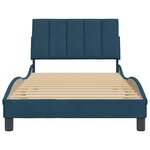 vidaXL Cadre de lit sans matelas Hanko bleu 100x200 cm velours