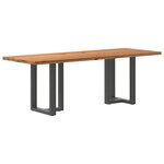 vidaXL Table à manger marron clair bois de chêne massif rectangulaire