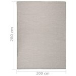 vidaXL Tapis à tissage plat d'extérieur 200x280 cm gris clair