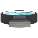 vidaXL Bancs de spa avec coussins lot de 2 gris résine tressée
