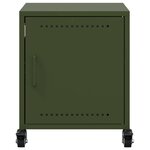 vidaXL Table de chevet vert olive 36x39x43 5 cm acier