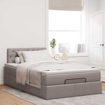 vidaXL Lit ottoman avec matelas et LED Taupe 120x190 cm tissu