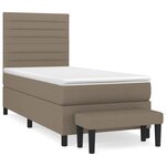 vidaXL Sommier à lattes de lit avec matelas Taupe 90x190 cm Tissu