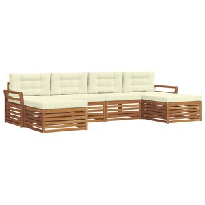vidaXL Ensembles de canapés avec coussin 6 Pièces Naturel et Crème