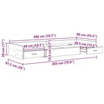 vidaXL Cadre de lit Gris béton 90 x 200 cm Bois d'ingénierie