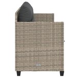 vidaXL Chaise longue avec coussins gris clair résine tressée