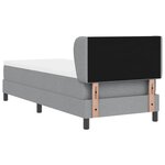 vidaXL Lit boxspring avec matelas Gris clair 80 x 200 cm tissu