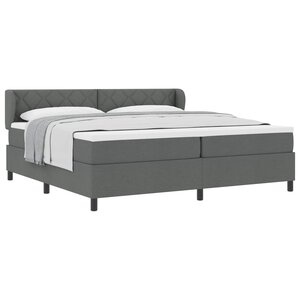 vidaXL Lit à ressorts avec matelas Gris foncé 200 x 200 cm tissu