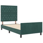 vidaXL Cadre de lit Vert Foncé 100x200 cm Velours