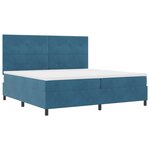 Lit à ressorts vidaXL avec matelas et LED Bleu foncé 200x200 cm Velours