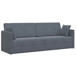vidaXL Canapé-lit Gris foncé 213 x 76 x 77 cm Velours