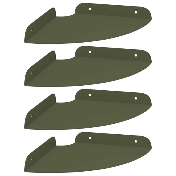 vidaXL Étagère flottante avec étagère 4 Pièces Vert olive 18 x 18 x 2 cm