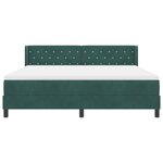 vidaXL Lit Box Spring avec Matelas Vert Foncé 180x200 cm Velours