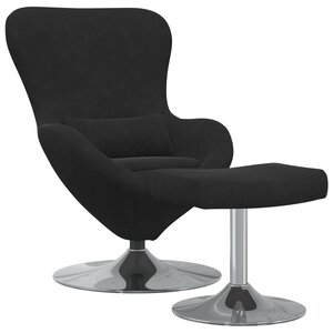 Fauteuil œuf vidaXL avec repose-pieds en velours noir