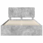 vidaXL Cadre de lit Gris Béton 150 x 200 cm Bois de pin massif