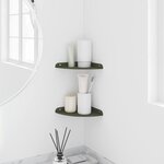 vidaXL Étagère Flottante d'Angle 2 pc Vert olive 18 x 18 x 2 cm