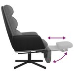 vidaXL Chaise de relaxation avec repose-pied Gris clair Tissu