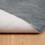 vidaXL Tapis en Fourrure Synthétique de Lapin Anthracite Ø 120 cm
