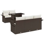 vidaXL Ensemble de canapé de jardin 6 Pièces Marron Poly rotin