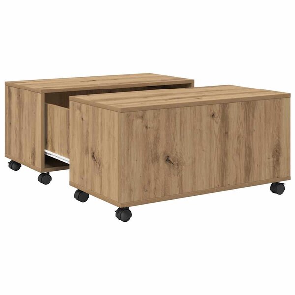 vidaXL Table basse Chêne artisanal 75 x 75 x 38 cm Bois d'ingénierie