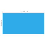 vidaXL Couverture de piscine rectangulaire 1200x600 cm PE Bleu