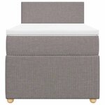 vidaXL Sommier à lattes de lit avec matelas Taupe 90x190 cm Tissu