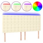 vidaXL Tête de lit à LED Crème 160x5x118/128 cm Similicuir
