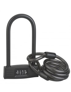 THIRARD - Antivol U à combinaison UP  4 chiffres  vélo  câble acier  12mmx120mm - THIRARD